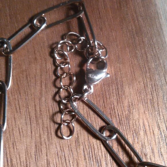 Red Austrian Crystal Paperclip Ion Plated Rose Gold Stainless Steel Necklace - Picture 9 of 10